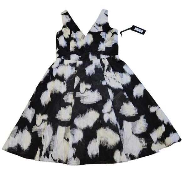 Vera Wang Jacquard floral black dress size 2 - Picture 5 of 8